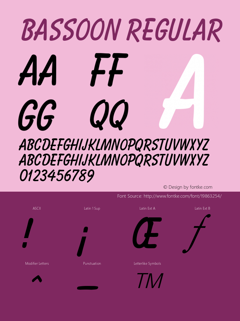 Bassoon v1.0c Font Sample