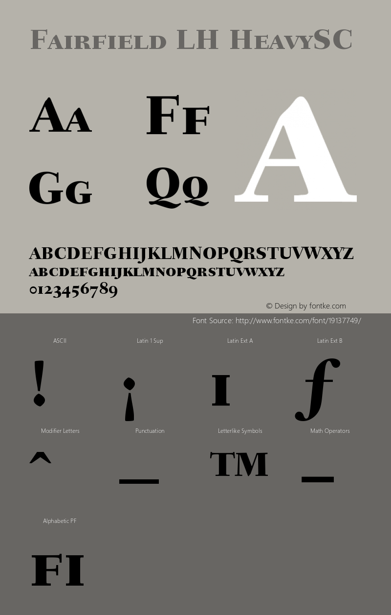 Fairfield LH 85 Heavy Small Caps & Old Style Figures Version 001.002 Font Sample