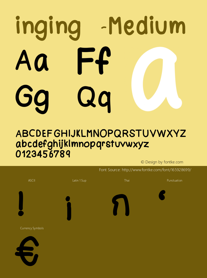 inging Version 001.000 Font Sample