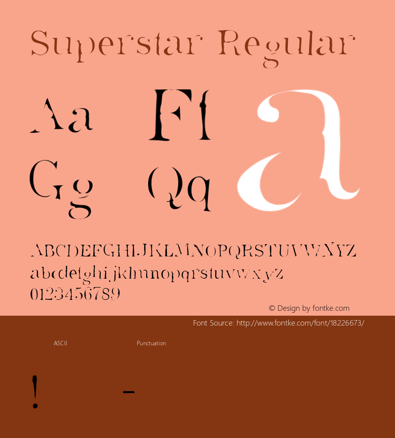 Superstar Regular Superstar version1.0 Font Sample