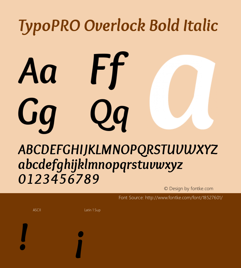 TypoPRO Overlock Bold Italic Version 1.001 Font Sample