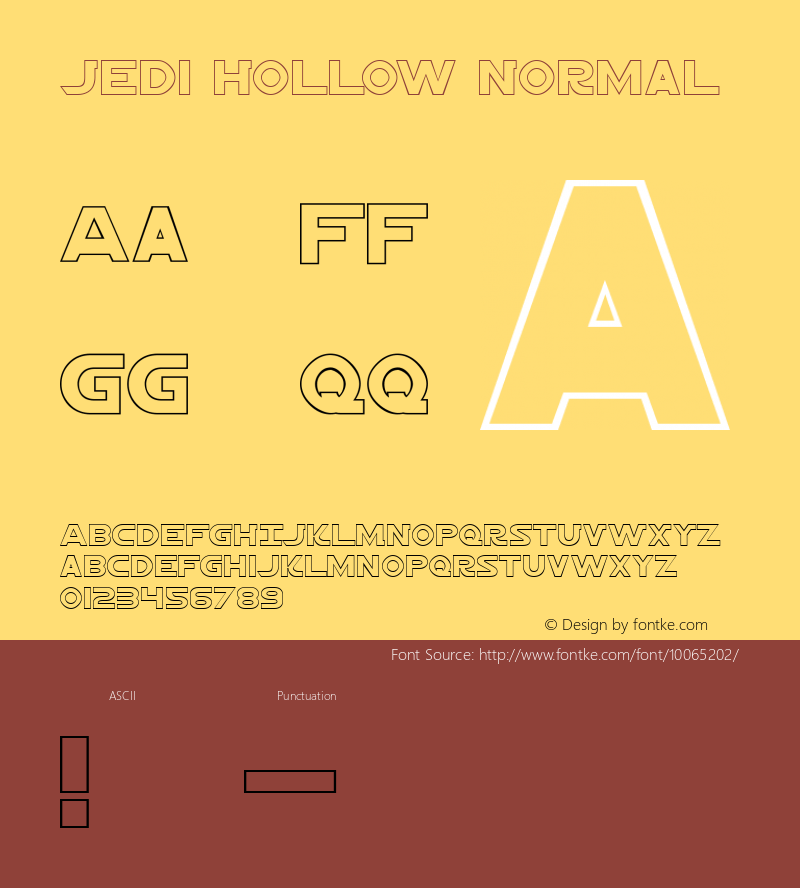 Jedi Hollow Normal Unknown Font Sample