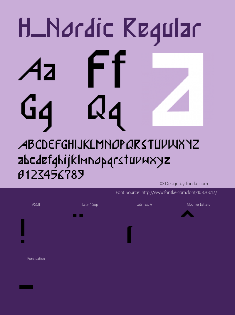 H_Nordic Regular 1997.01.21 Font Sample