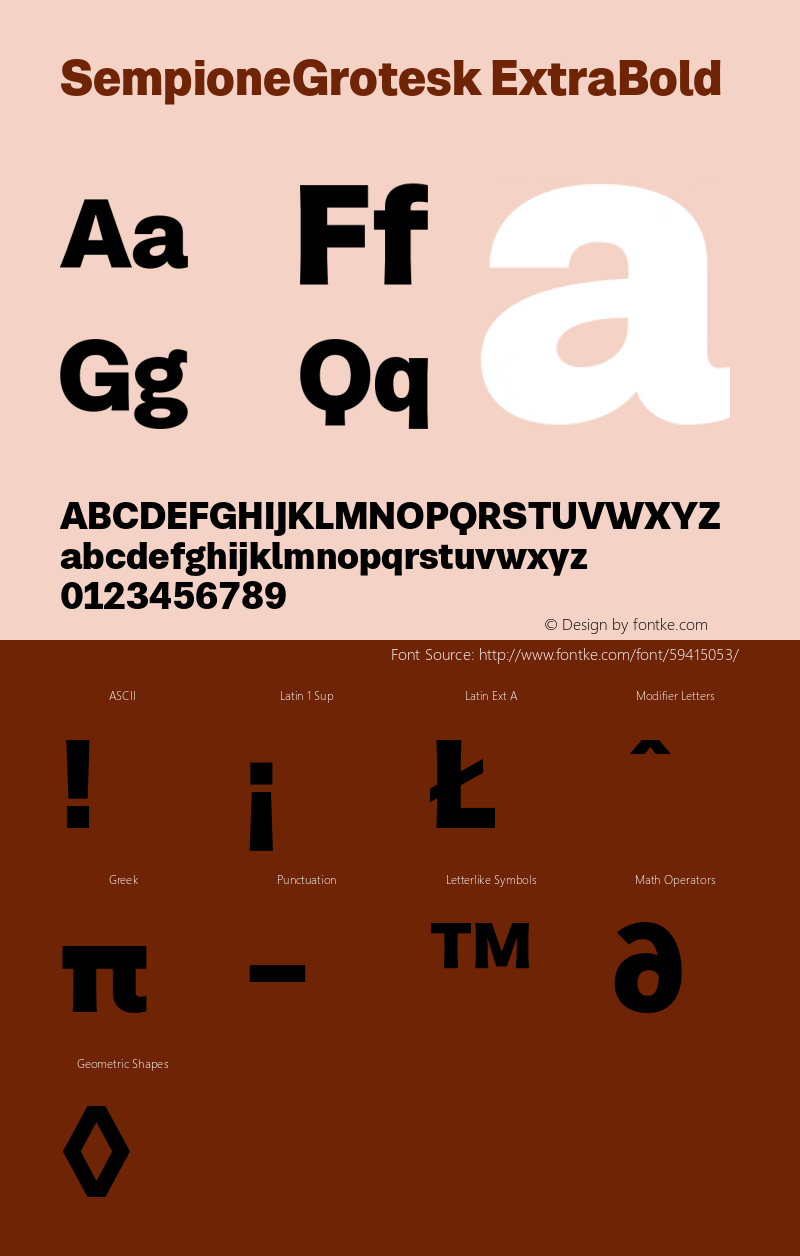 SempioneGrotesk-ExtraBold Version 2.001 Font Sample