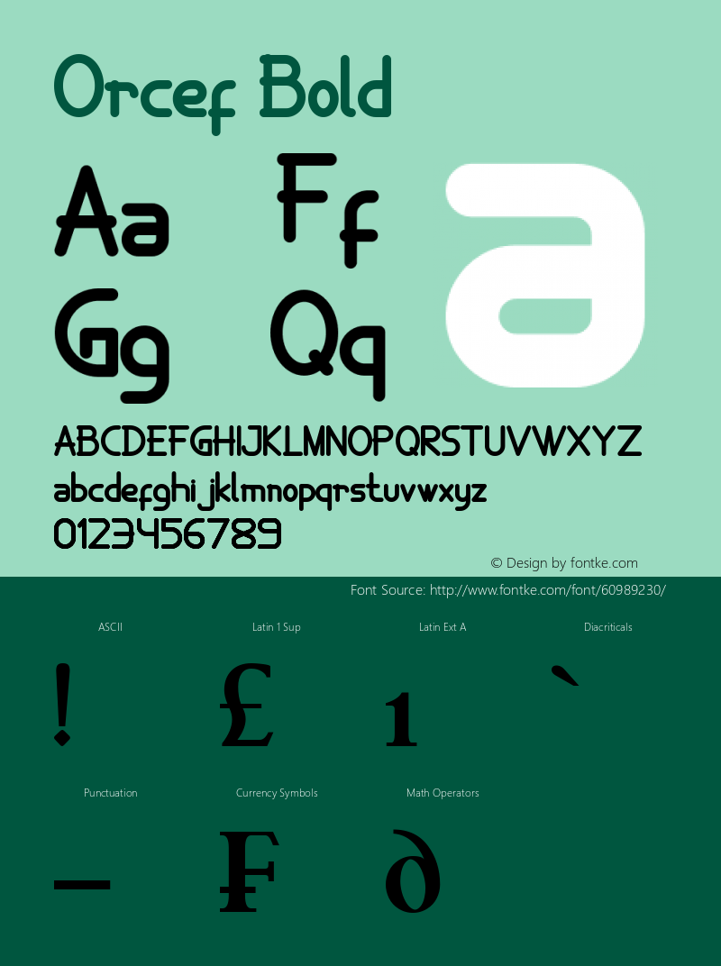 Orcef Bold Version 1.00;October 16, 2019;FontCreator 12.0.0.2545 64-bit Font Sample