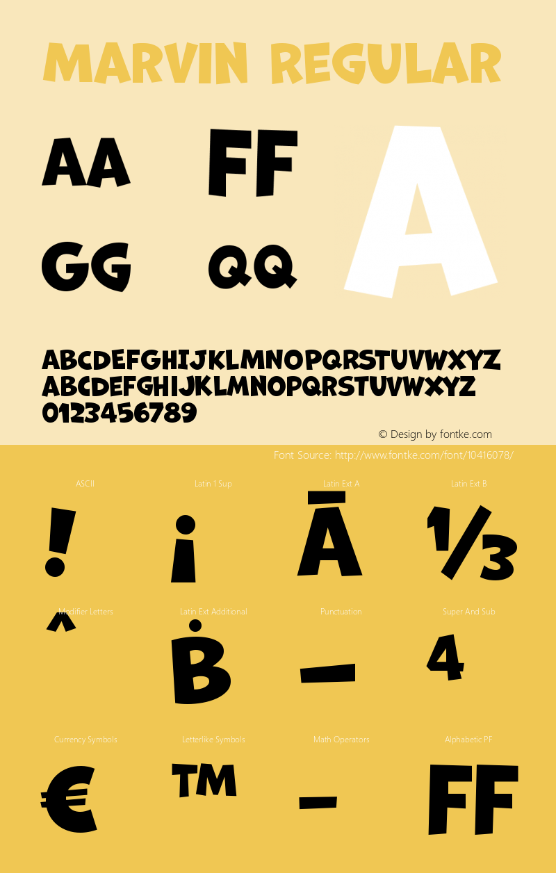 Marvin Regular Version 1.000 Font Sample