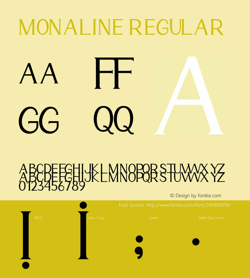 Monaline Version 1.00;October 4, 2021;FontCreator 13.0.0.2683 64-bit图片样张