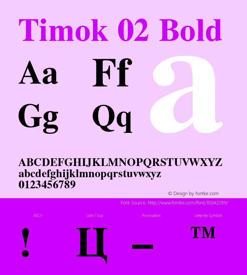 Timok 02 Bold Altsys Metamorphosis:10/6/92 Font Sample
