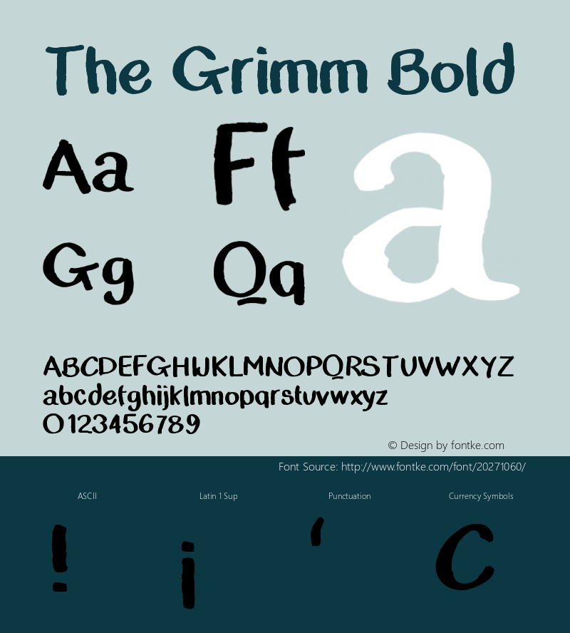 TheGrimm-Bold Version 1.000;PS 001.001;hotconv 1.0.56 Font Sample