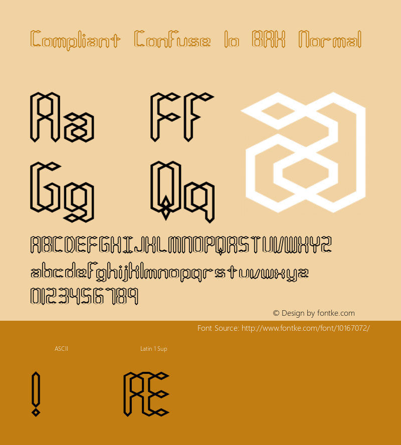 Compliant Confuse 1o BRK Normal Version 3.02 Font Sample