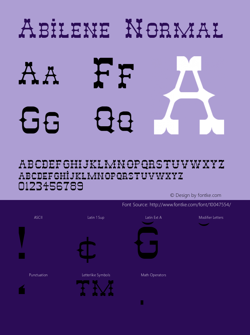 Abilene Normal 1.0 Sun Dec 25 20:39:28 1994 Font Sample