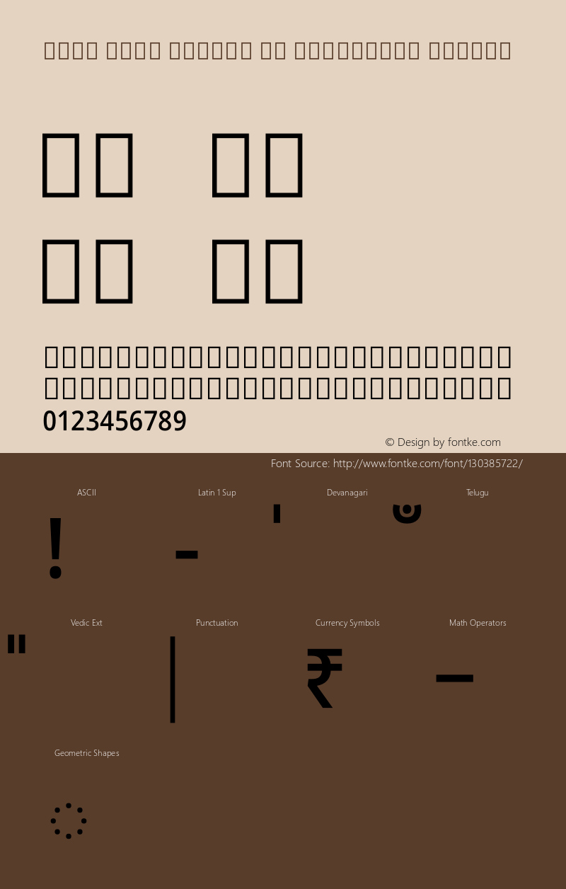 Noto Sans Telugu UI Condensed Medium Version 2.001 Font Sample