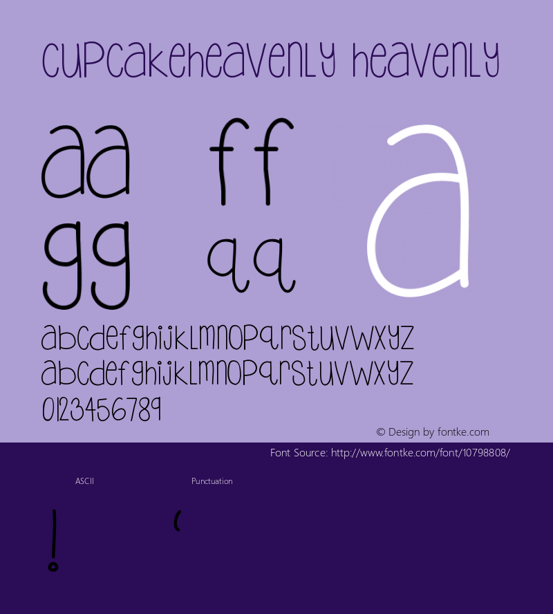 CupcakeHeavenly Heavenly Version 001.000 Font Sample