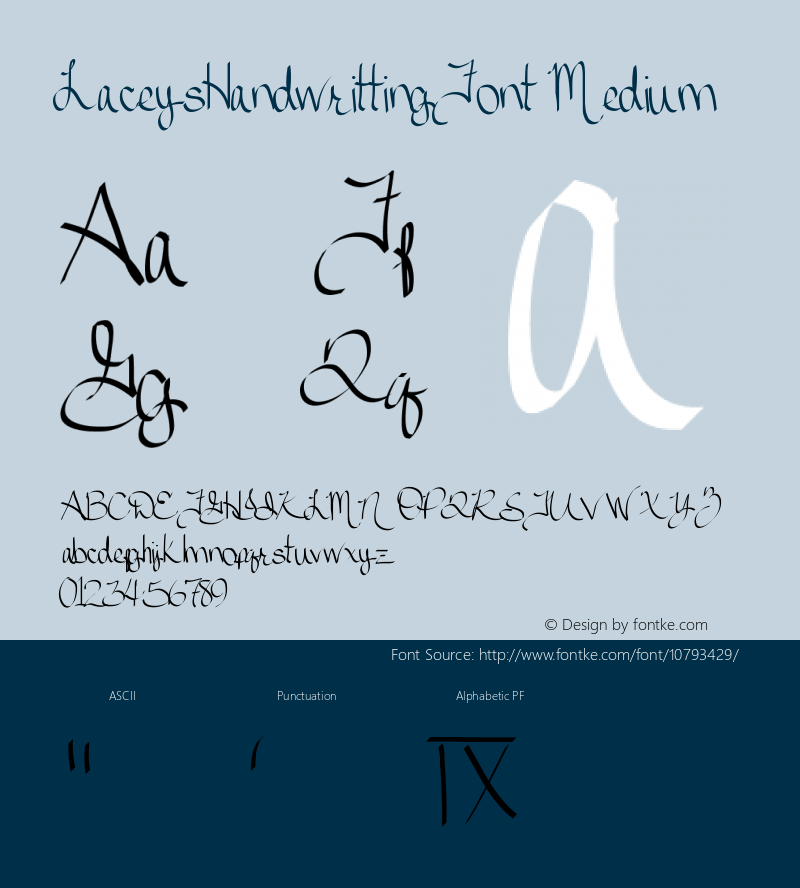 LaceysHandwrittingFont Medium Version 001.000 Font Sample