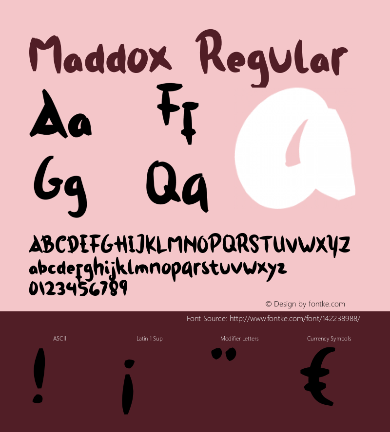 Maddox Regular Version 1.000 Font Sample