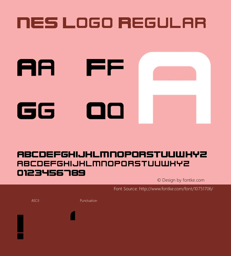 NES Logo Regular Version 1.0 Font Sample