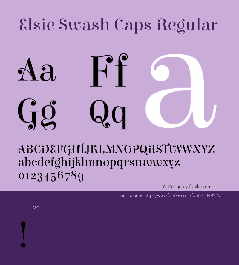 ElsieSwashCaps Version 1.0 Font Sample