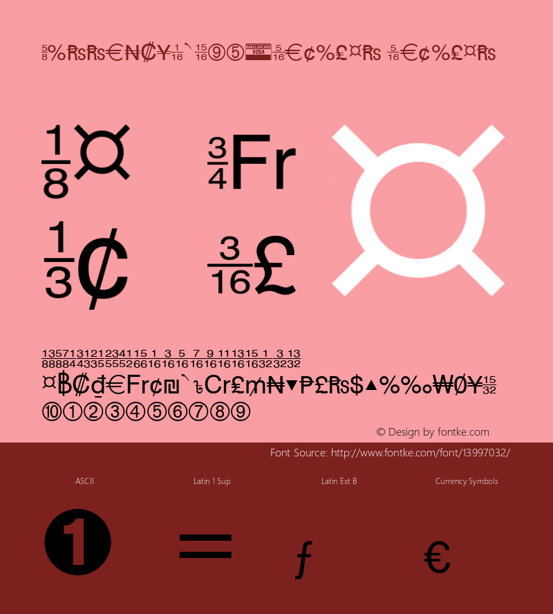 CurrencyPiW95-Regular Regular Version 1.00 Font Sample