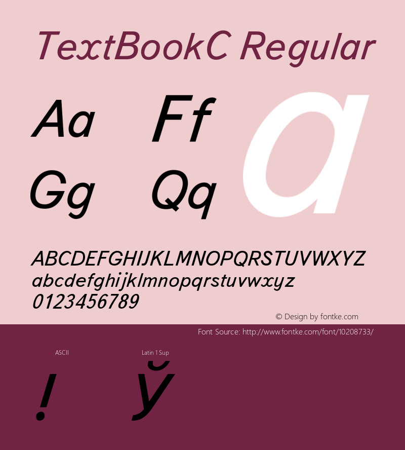 TextBookC Regular 001.000 Font Sample