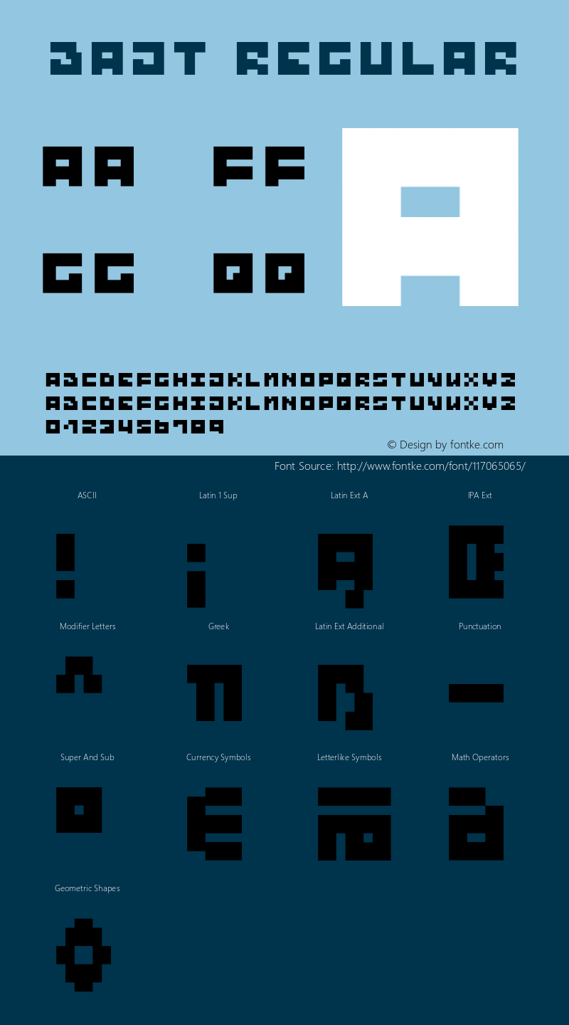 BAJT Version 003.2019.06.01 Font Sample