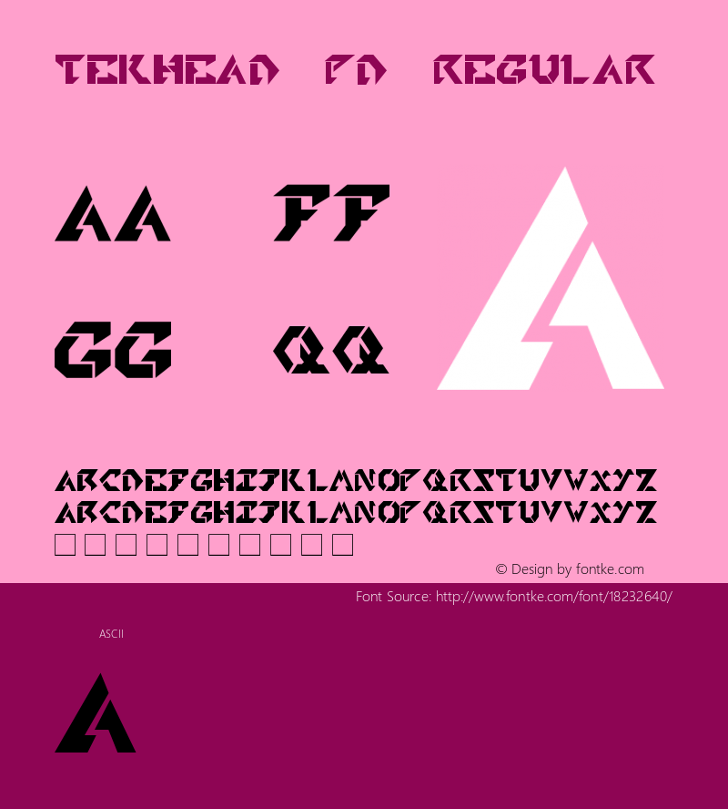 TekHead PD Regular Version 1.0 Font Sample
