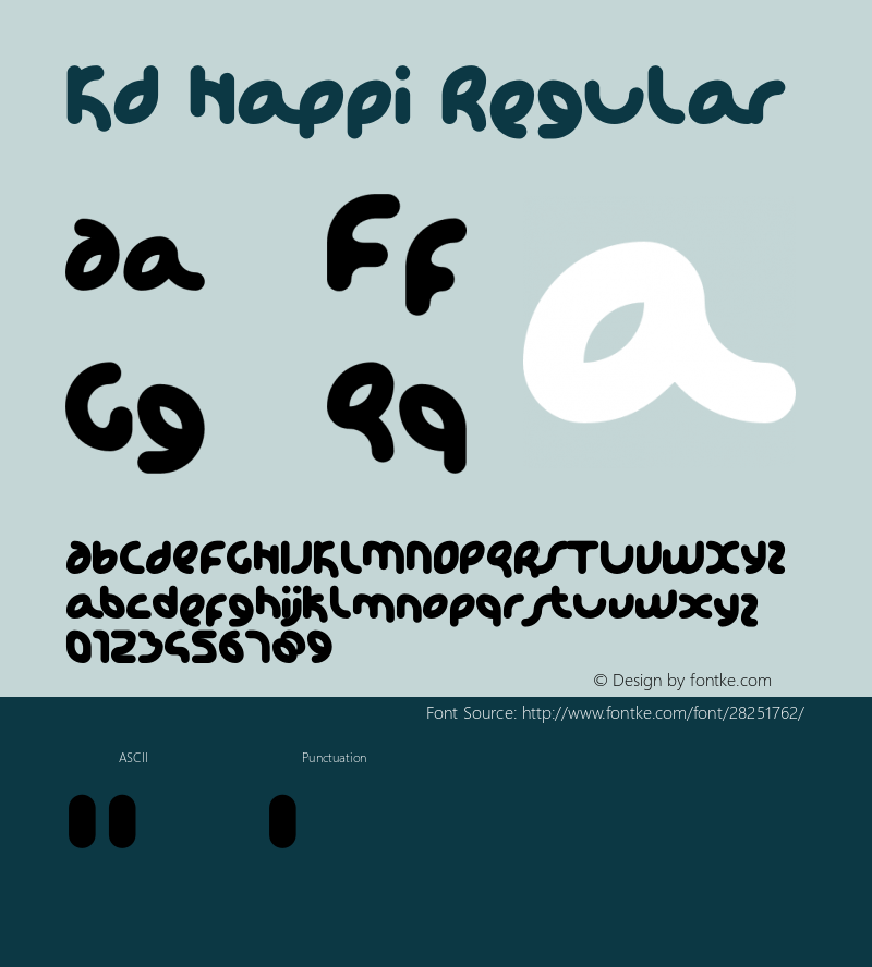 KD Happi Regular Version 1.200;PS 001.200;hotconv 1.0.88;makeotf.lib2.5.64775 Font Sample