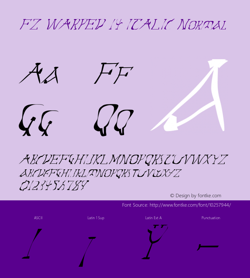 FZ WARPED 14 ITALIC Normal 1.0 Mon Jan 31 13:16:54 1994 Font Sample