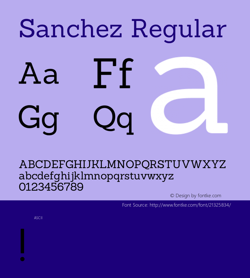 Sanchez Regular  Font Sample