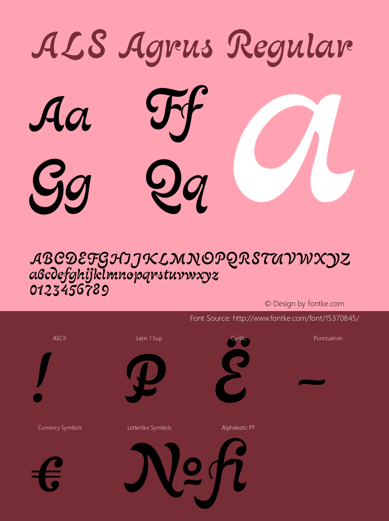 ALS Agrus Regular Version 001.000 Font Sample