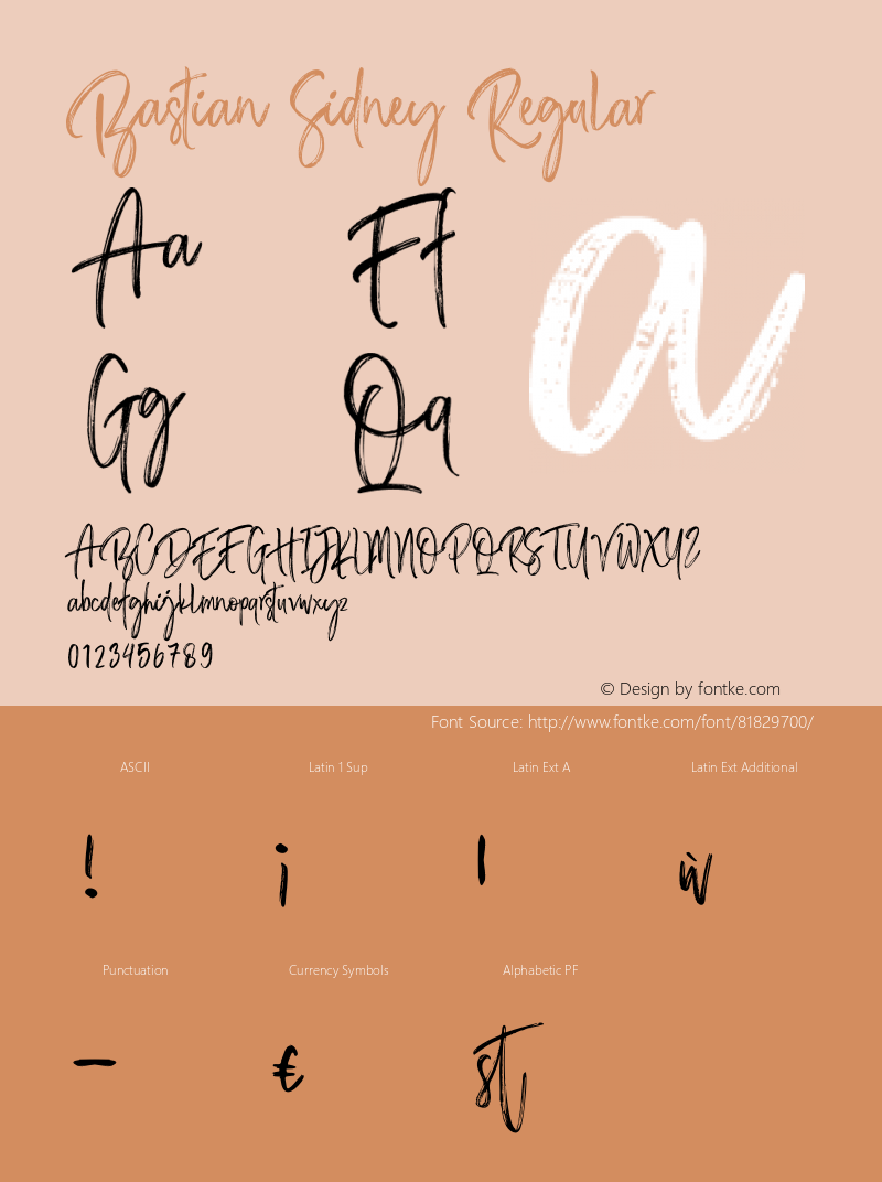 Bastian Sidney Version 1.009;Fontself Maker 3.5.2 Font Sample