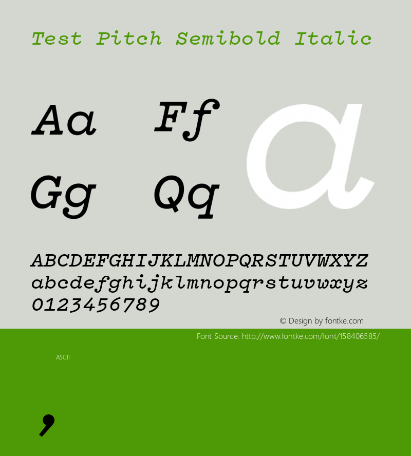 Test Pitch Semibold Italic Version 1.002;PS 1.0;hotconv 16.6.51;makeotf.lib2.5.65220 Font Sample