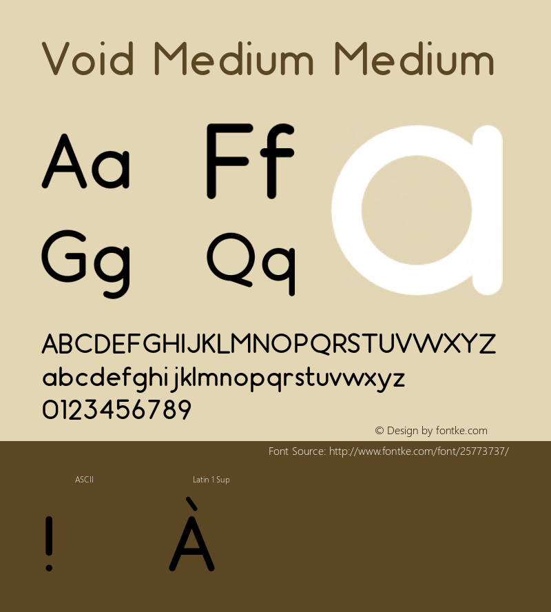 Void Medium Version 001.000 Font Sample