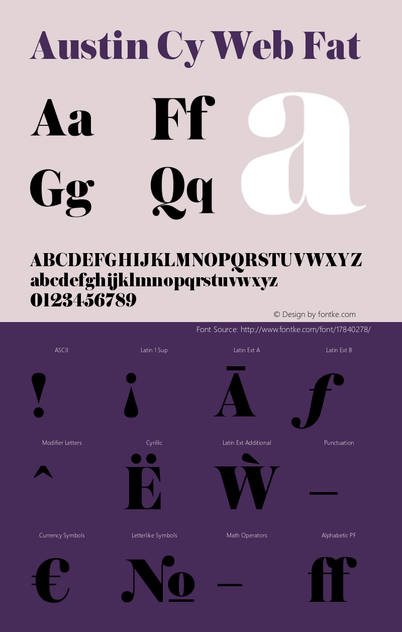 Austin Cy Web Fat Version 1.1 2016 Font Sample