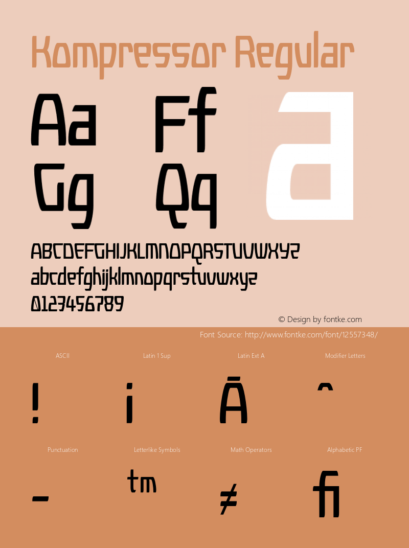 Kompressor Regular 001.000 Font Sample