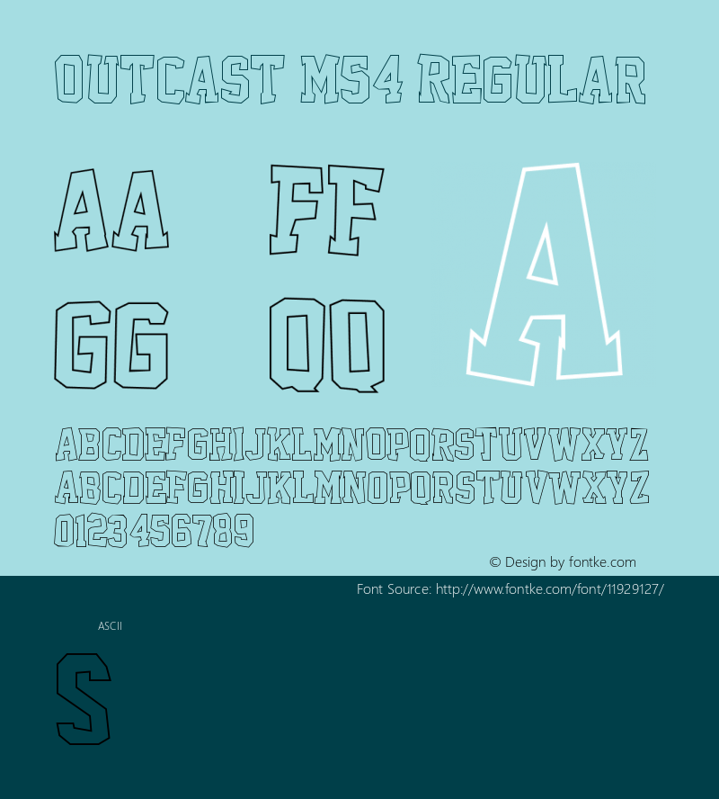 Outcast M54 Regular Version 1.01 June 21, 2010 Font Sample