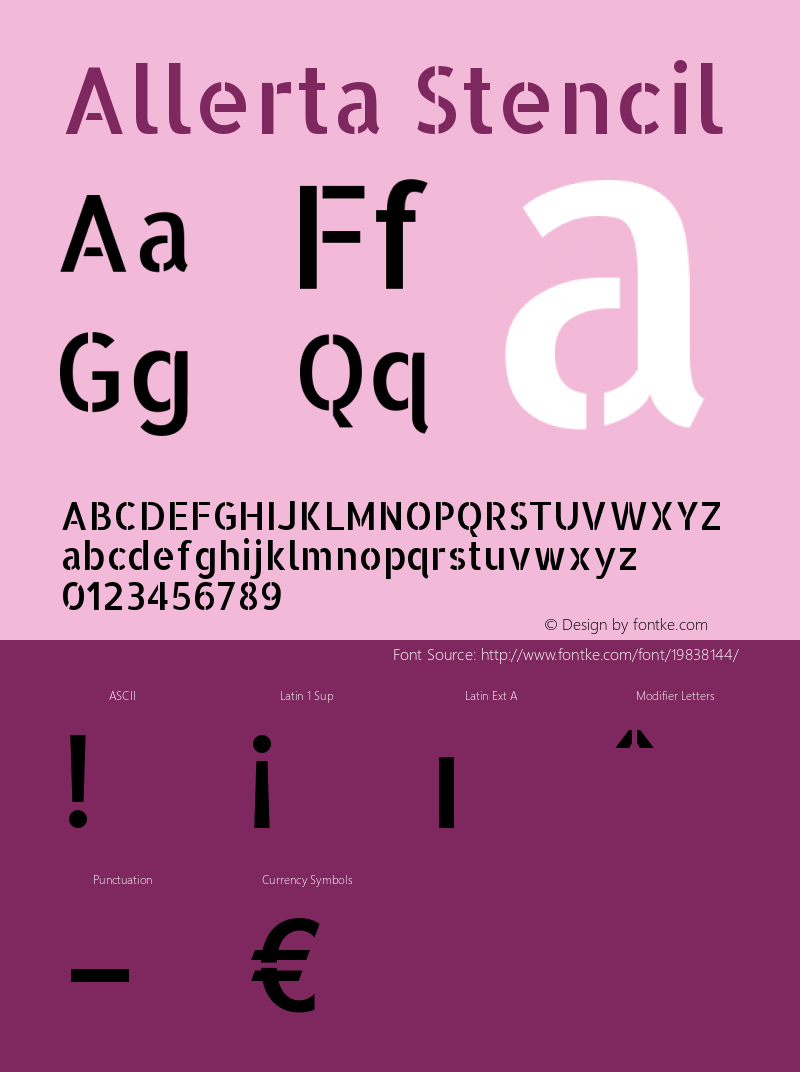Allerta-Stencil Version 001.001 Font Sample
