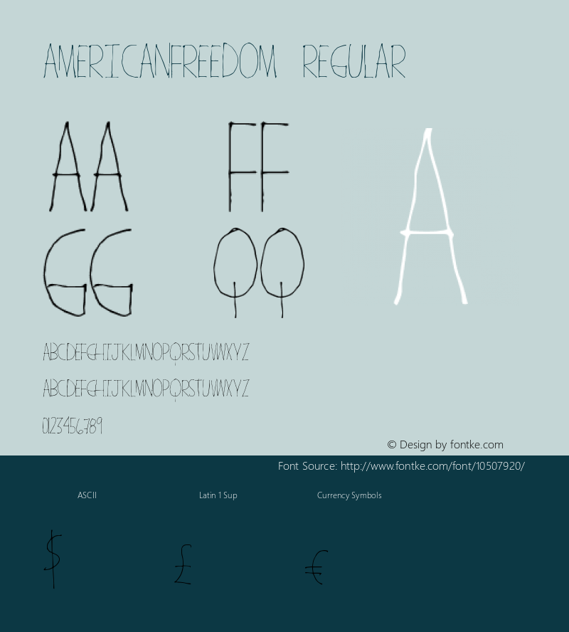 AmericanFreedom Regular Version 1.00 January 8, 2013, initial release Font Sample