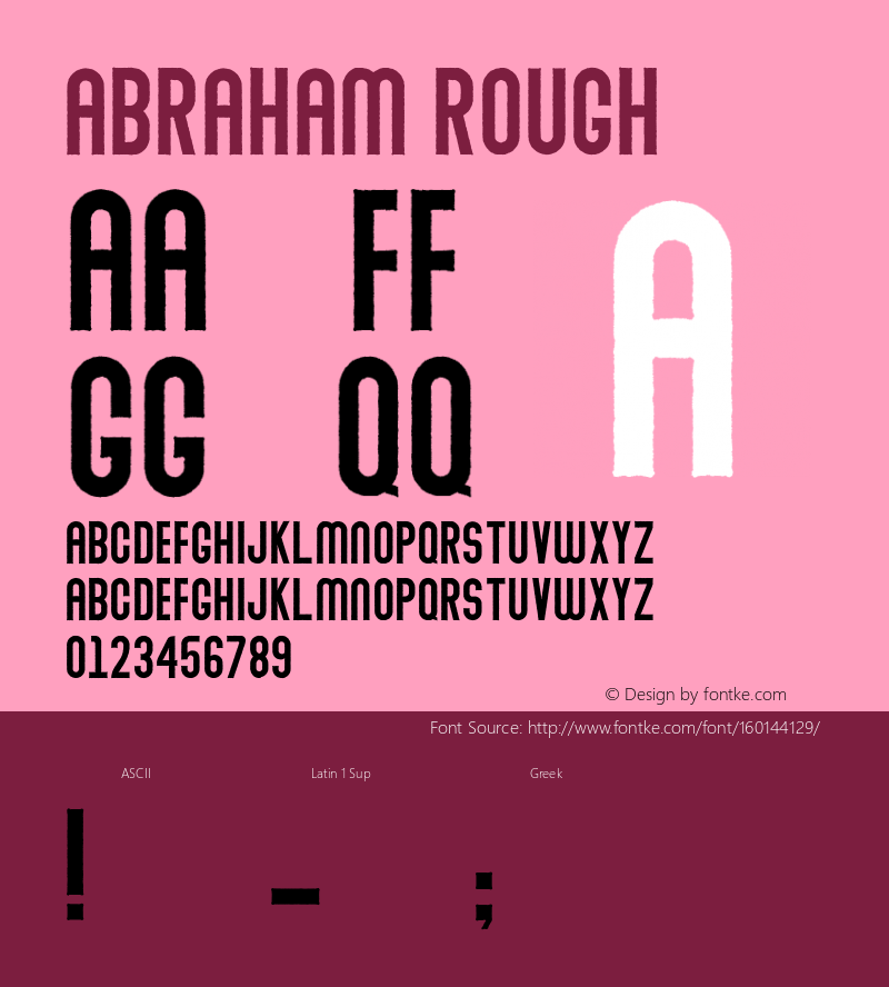 Abraham Rough Demo Rough Version 1.00;January 22, 2020;FontCreator 12.0.0.2535 64-bit Font Sample