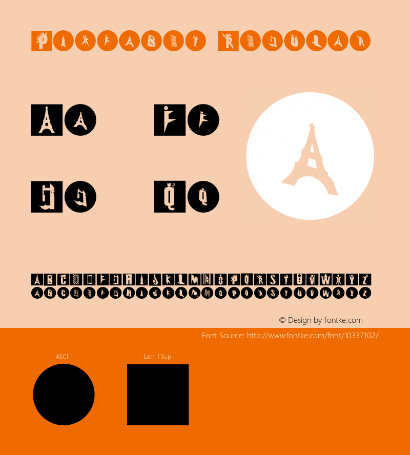 Pixfabet Regular 1.0 2007-06-19 Font Sample