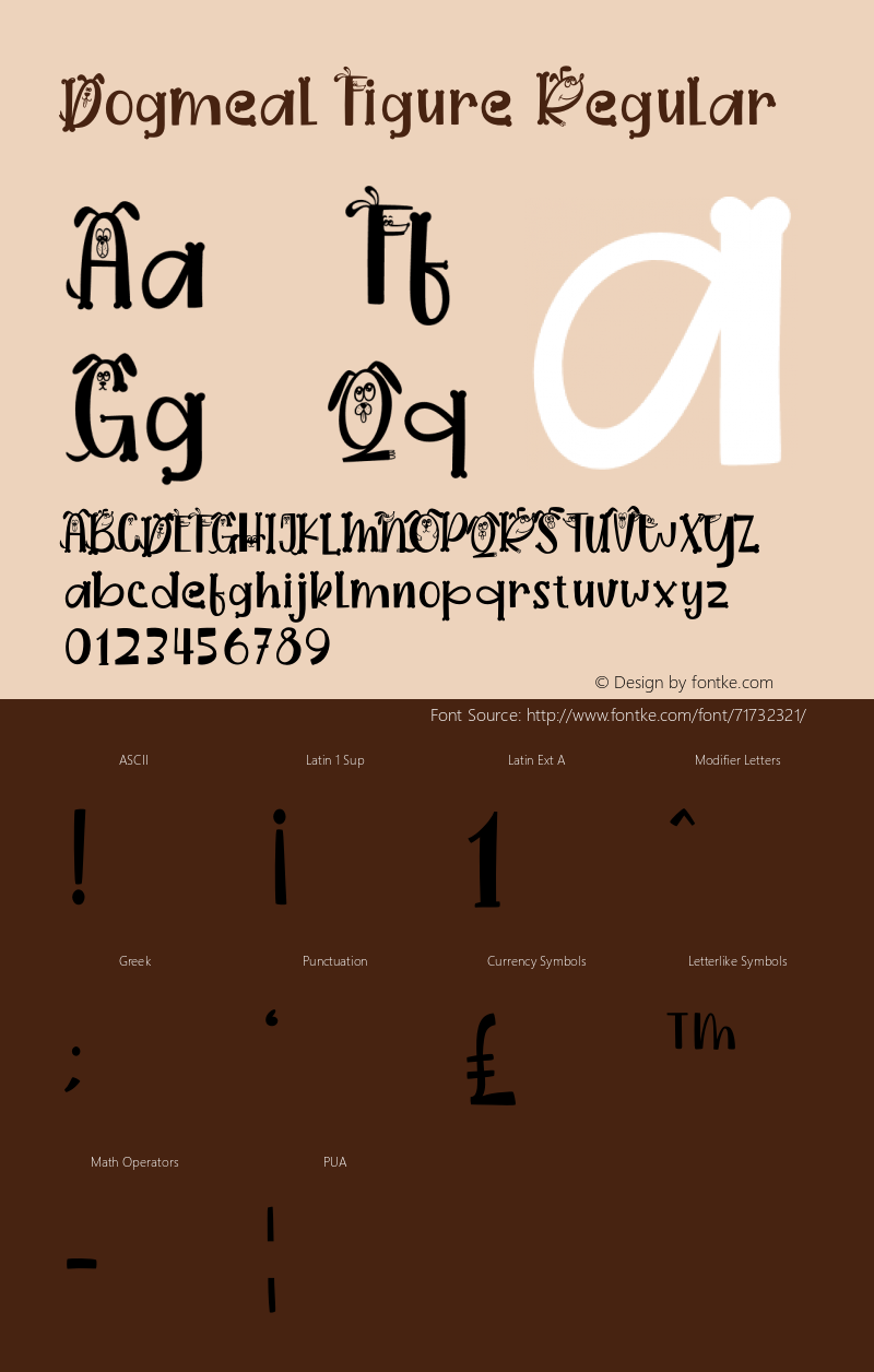 Dogmeal Figure Version 1.00;August 7, 2020; Font Sample