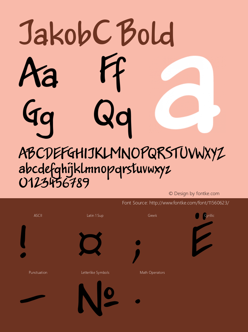 JakobC Bold Version 001.000 Font Sample