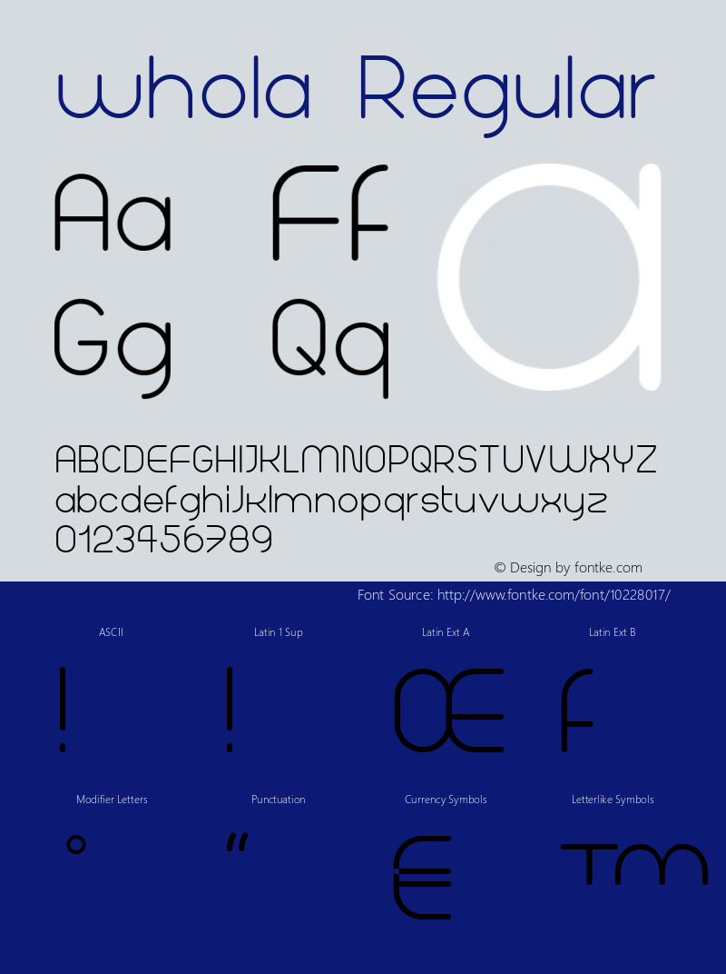 whola Regular Version 001.000 Font Sample