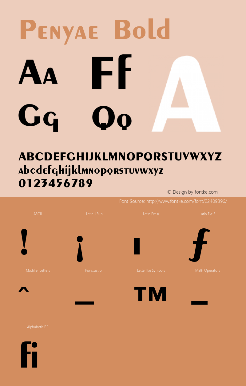 PenyaeBold 001.000 Font Sample