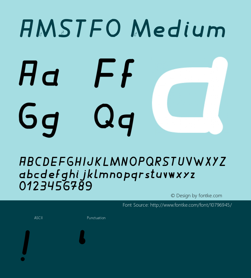 AMSTFO Medium Version 001.000 Font Sample
