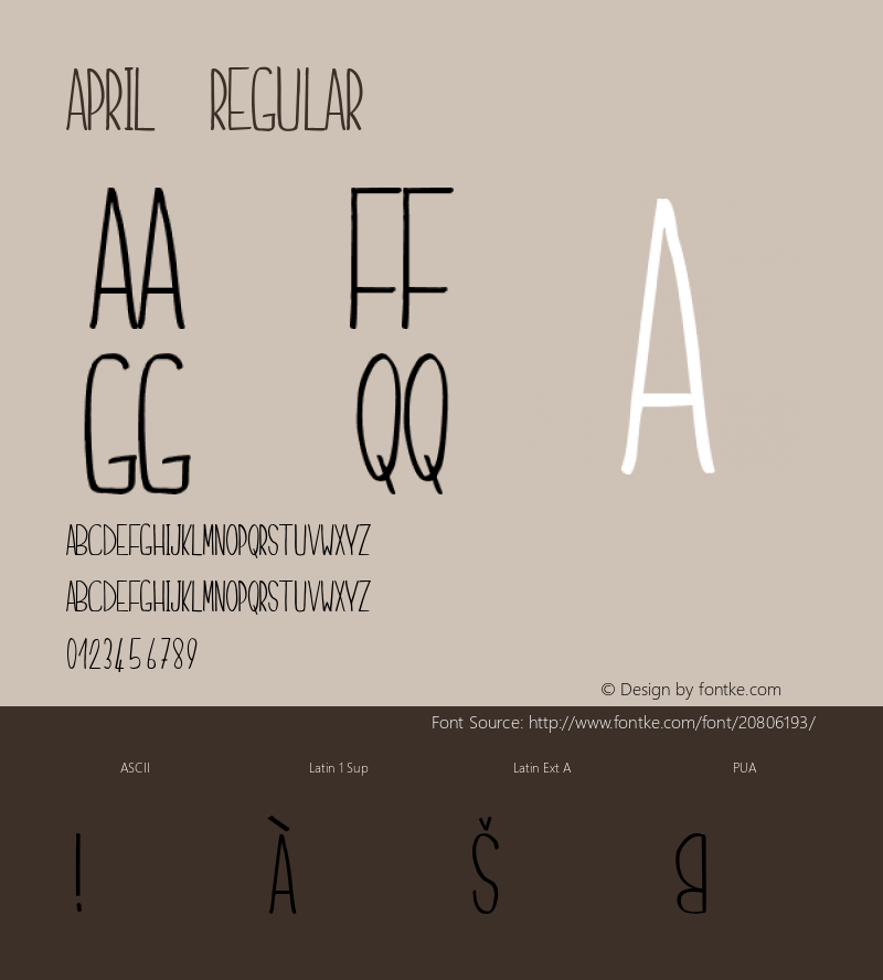 April Version 1.0 Font Sample