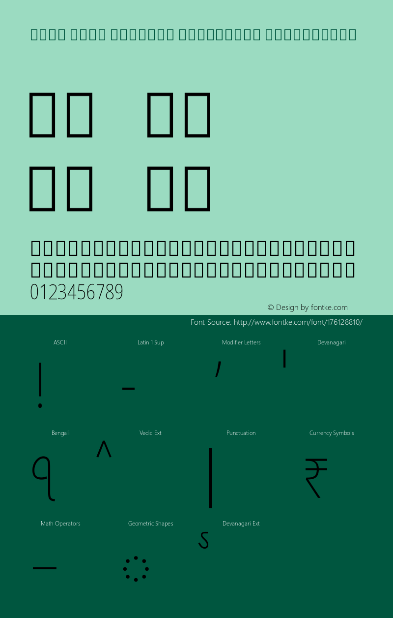 Noto Sans Bengali Condensed ExtraLight Version 2.001图片样张