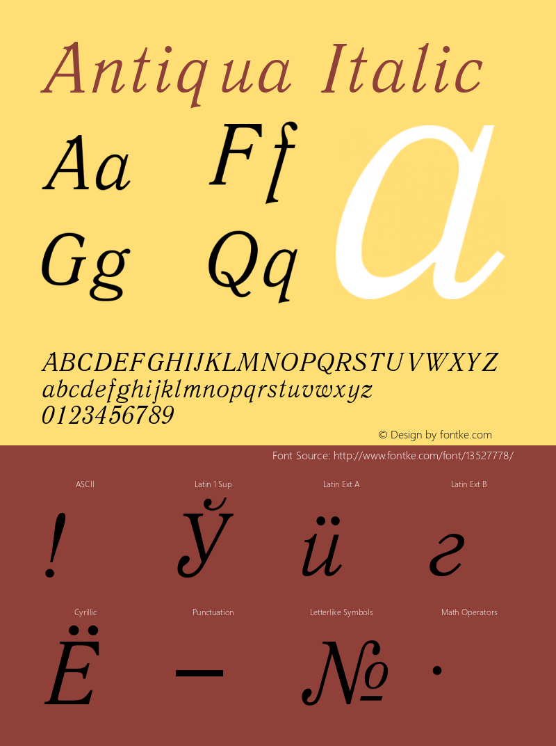 Antiqua Italic Converted from t:\ANT46___.TF1 by ALLTYPE Font Sample