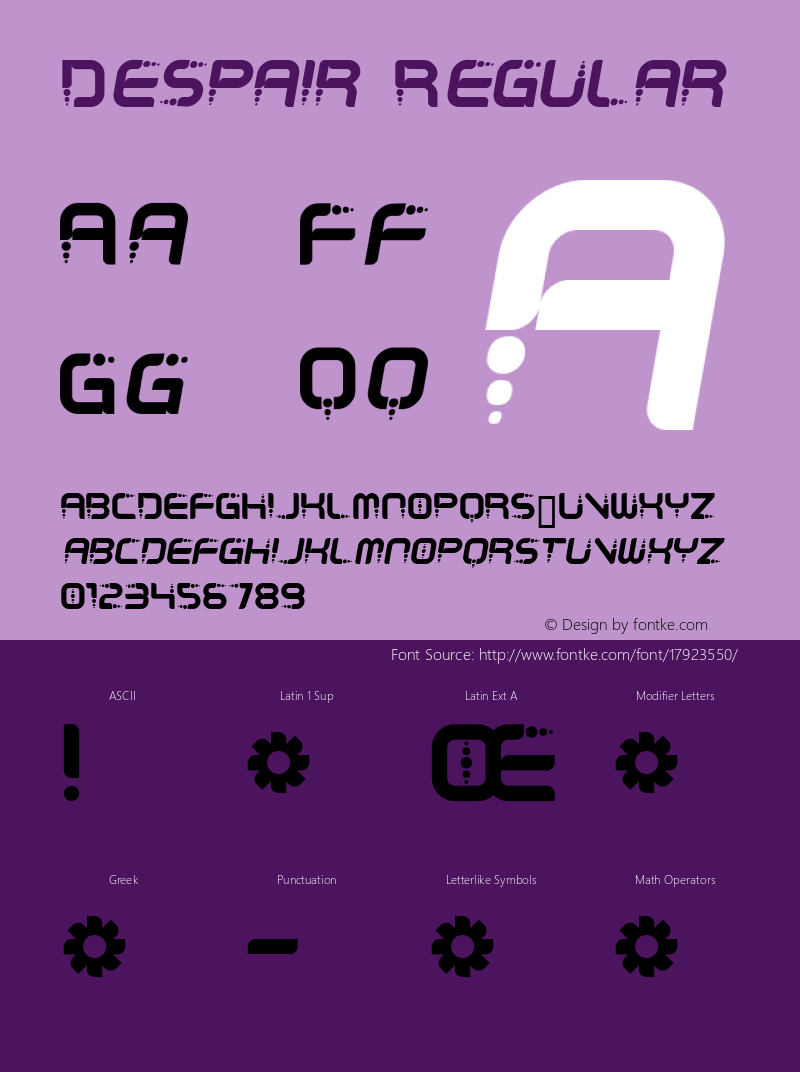 Despair Regular 2 Font Sample