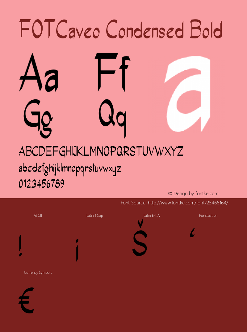 FOTCaveo-CondensedBold Version 1.000 Font Sample