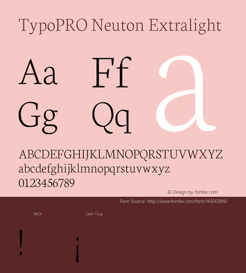TypoPRO Neuton Extralight Version 1.4 Font Sample